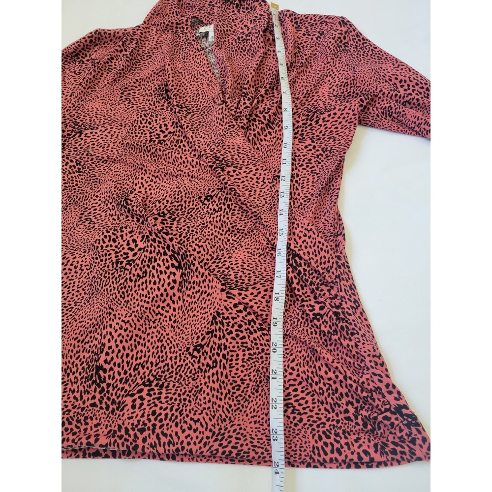 Chaus New York Women's Pink & Black Animal Print Blouse Career Top Sz M‎ - Picture 6 of 7